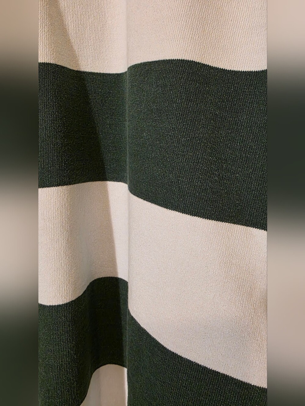 Unisex Barbarian Rugby Wear Classic Green and White Rugby Stripe Polo Oversized - Picture 10 of 12